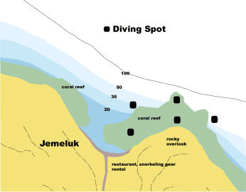 bali amed diving map