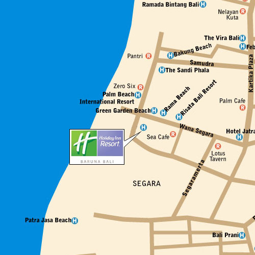 Location of Holiday Inn Resort Baruna Bali